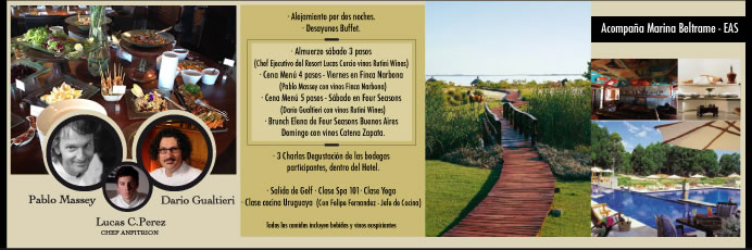 USD 700 por persona en base doble. Programa completo con comidas y bebidas y actividades.No incluye percepción 2013 20% ARG // FOUR SEASONS RESORT // CARMELO, URUGUAY// 0800-122-0178 (sin cargo desde Argentina) Tel: +0059845429800 // www.fourseasons.com/es/carmelo // FOLLOW US FACEBOOK, TWITTER, PINTEREST // CONSULTE A SU AGENTE DE VIAJES