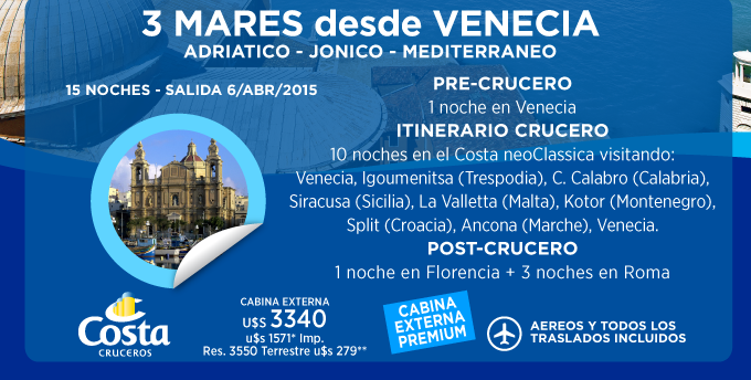 3 MARES DESDE VENECIA - ADRIATICO, JONICO, MEDITERRANEO