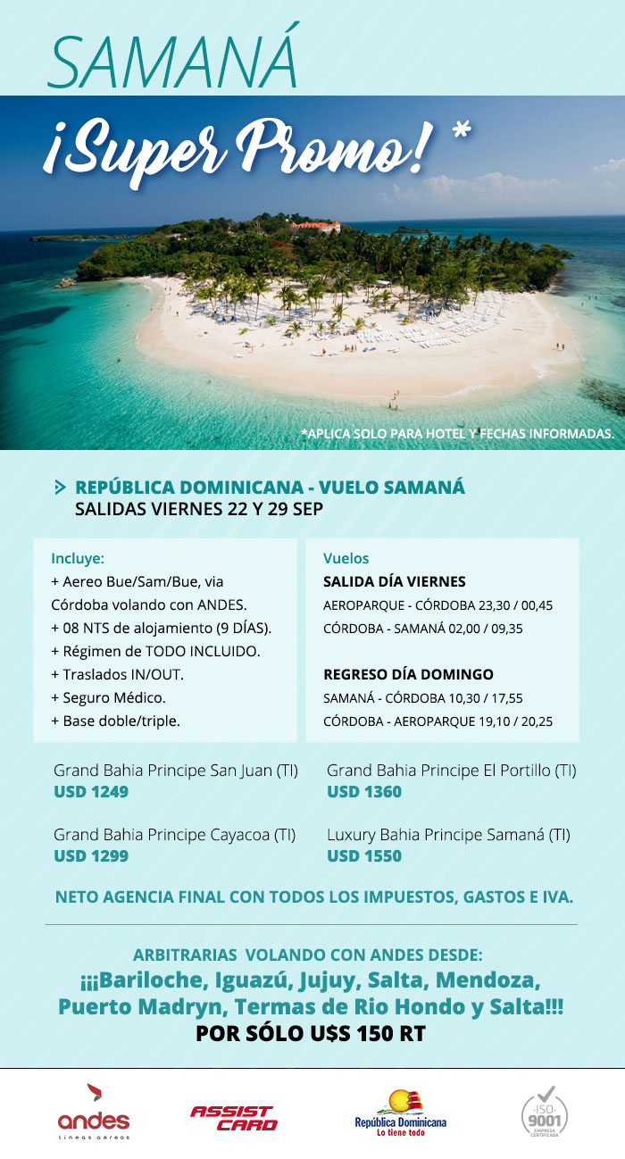 ¡Super Promo a Samaná! Salidas 22 y 29 de Septiembre