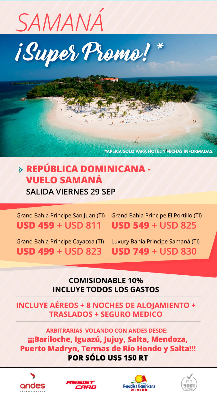 ¡Super Promo a Samaná! Salidas 22 y 29 de Septiembre