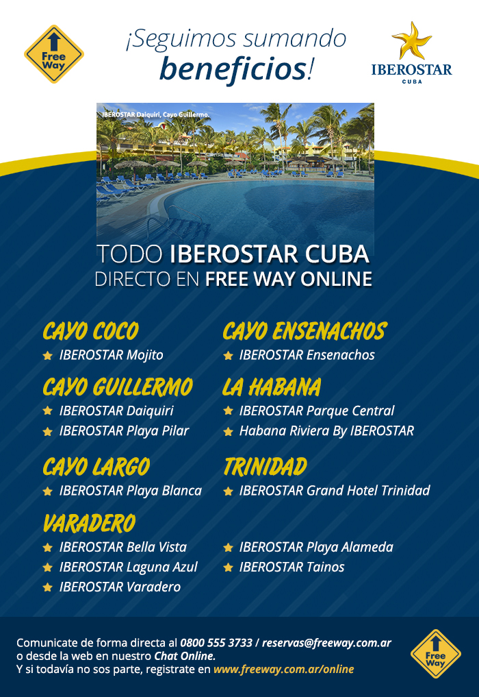 ¡Encontrá IBEROSTAR CUBA directo en Free Way Online!