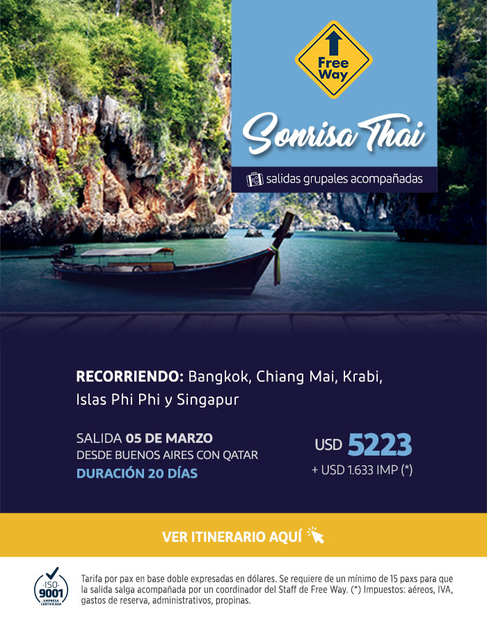 ¡Dejate llevar por el Sudeste Asiático! Sonrisa Thai & Singapur 2018