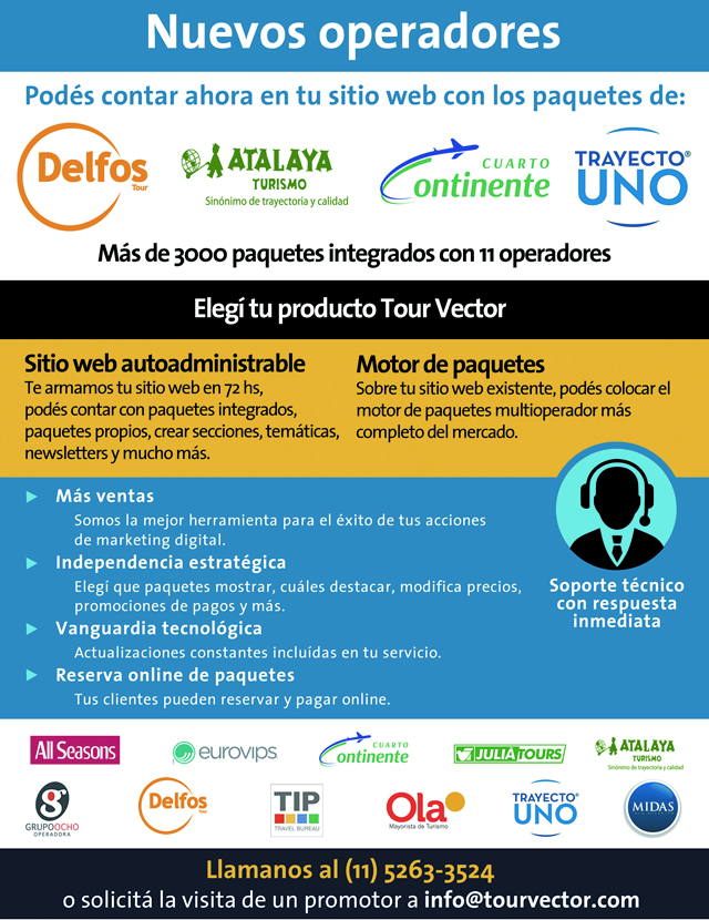 Nuevos Operadores en Tour Vector