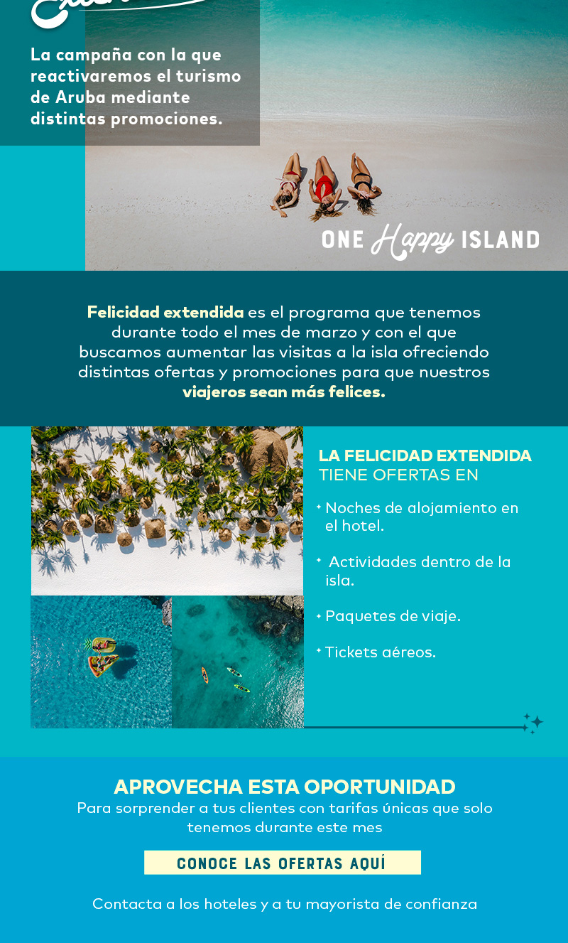Felicidad extendida ofertas para ti Aruba