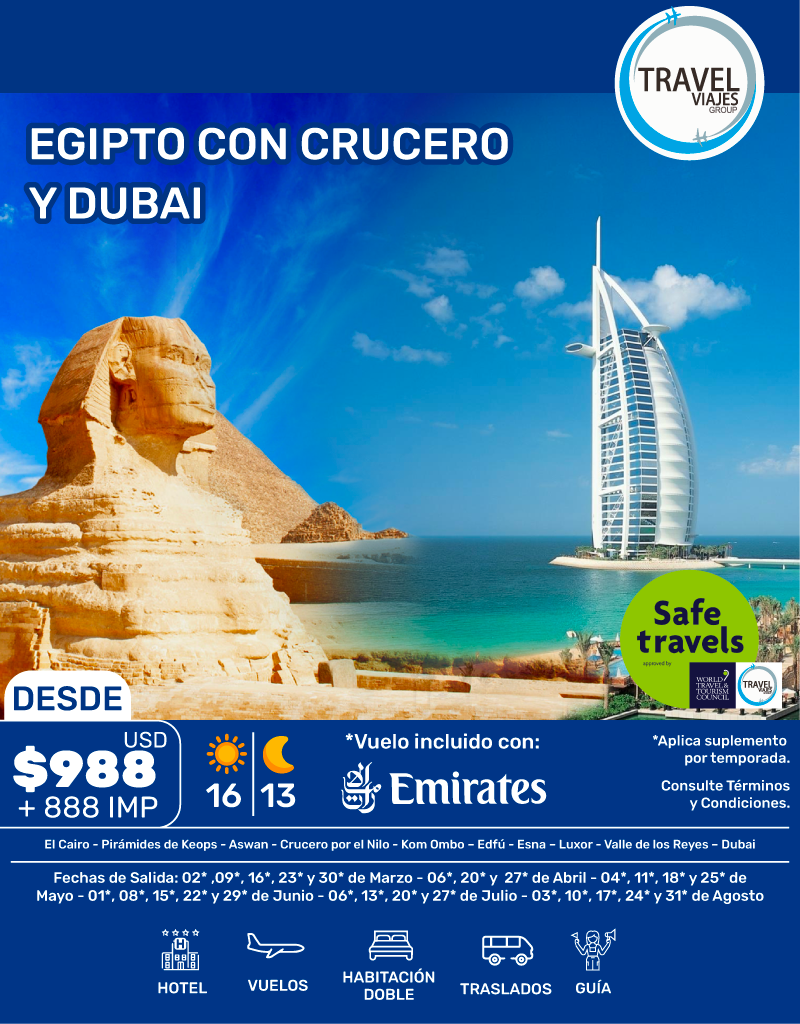 EGIPTO CON CRUCERO Y DUBAI